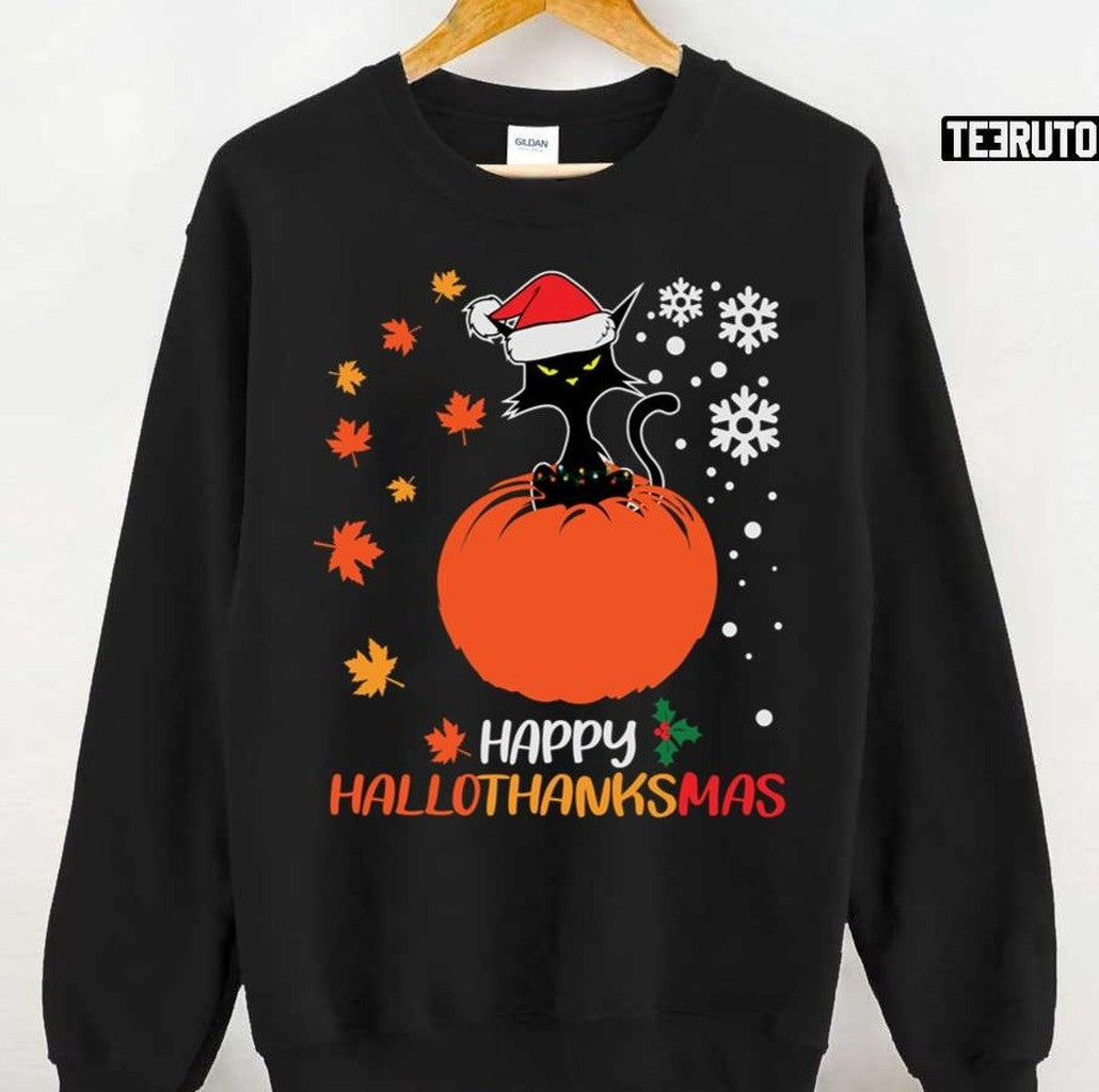 Cat Halloween Thanksgiving Christmas Holidays Unisex Sweatshirt
