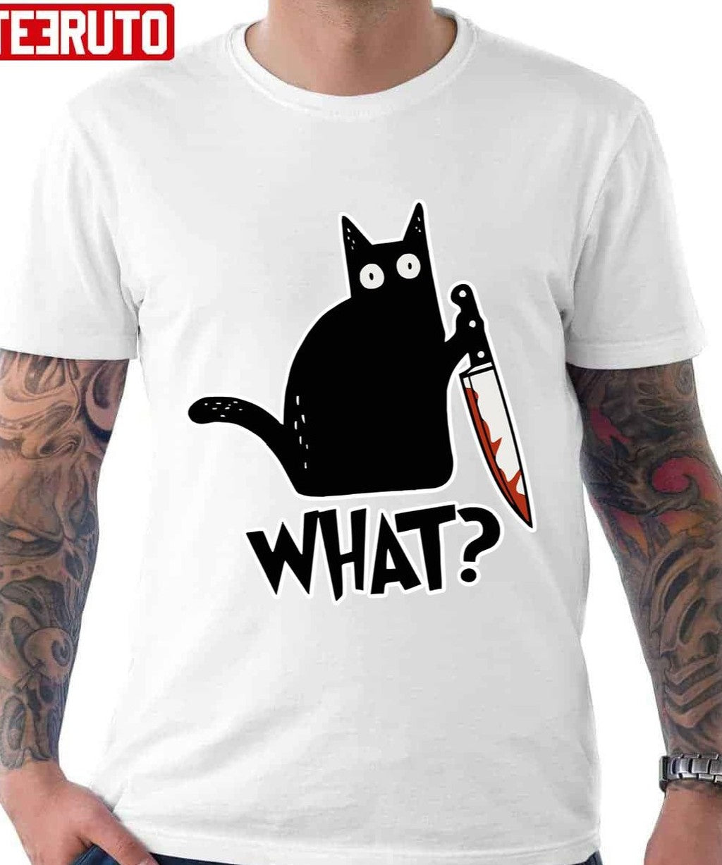 Cat What Murderous Black Cat With Knife Unisex Sweatshirt