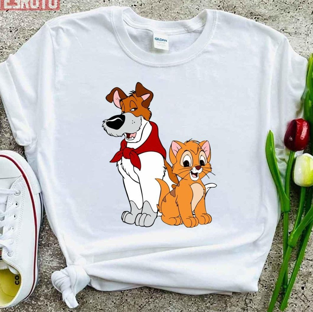 90s Cartoon Oliver &amp; Company Oliver And Dodger Unisex T-Shirt
