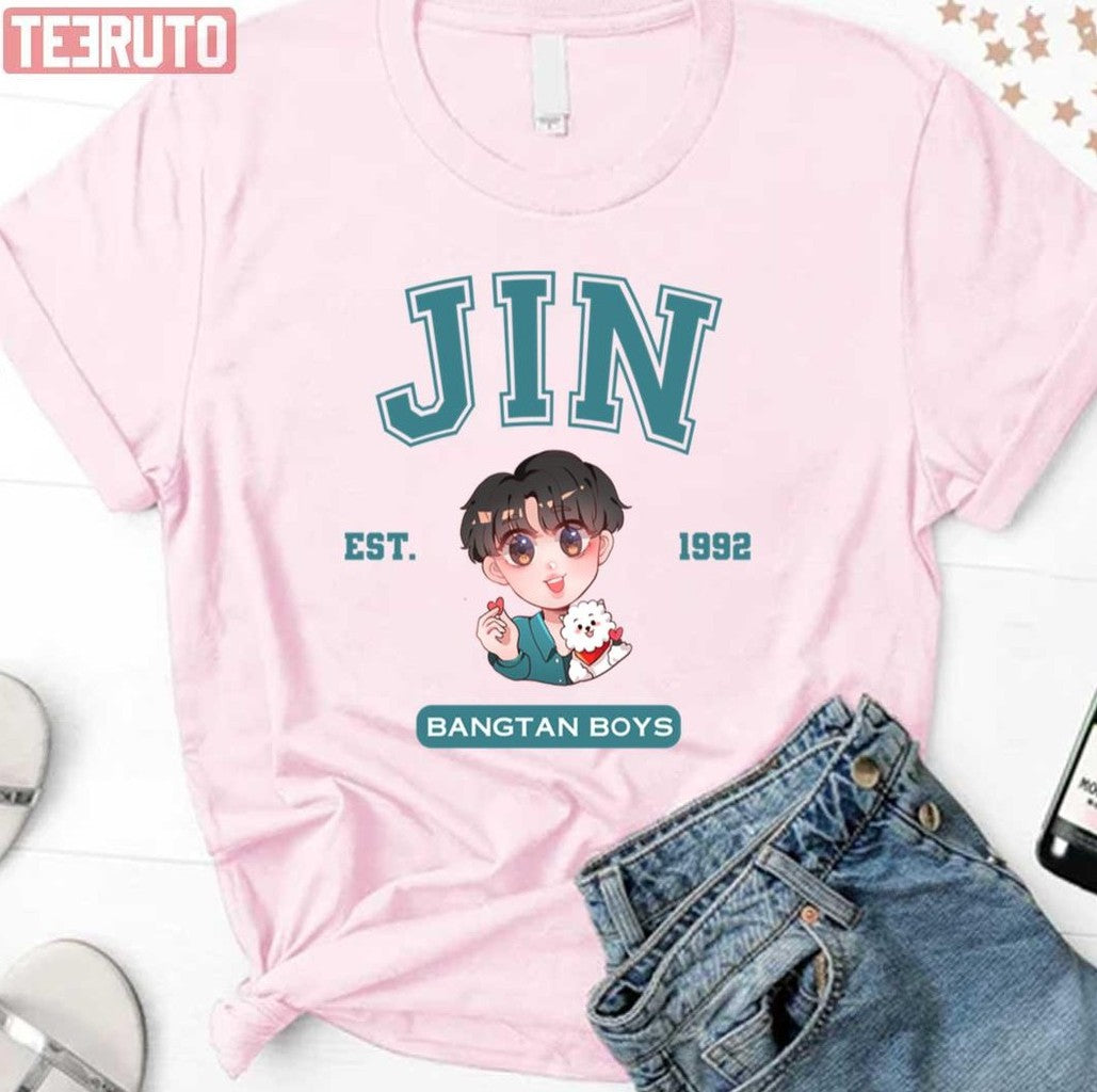 Chibi Jin Cute Vintage Bangtan Boys BTS Kim Seokjin EST 1992 Design Unisex Sweatshirt