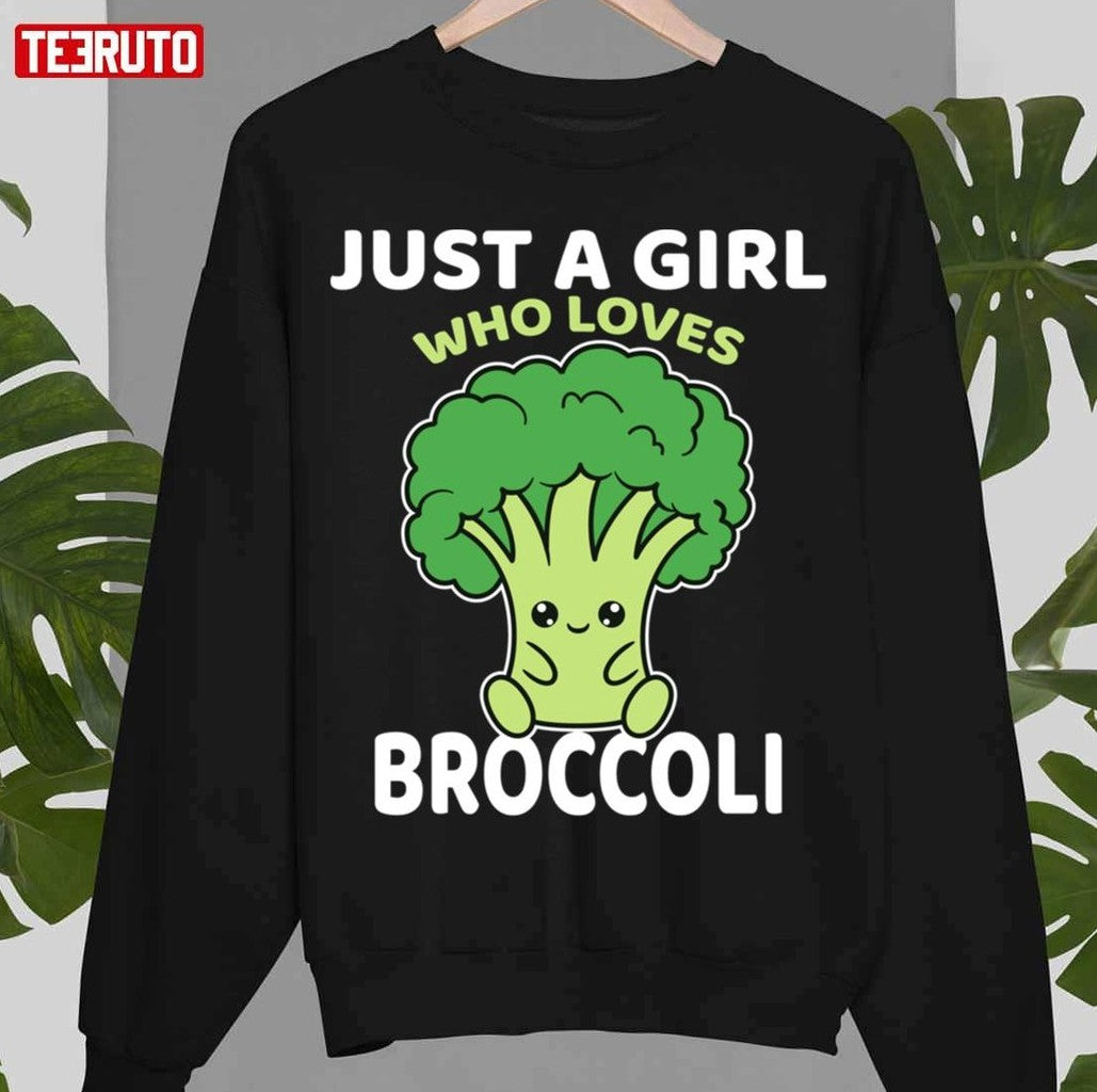 Cartoon Art Just A Girl Who Loves Broccoli Unisex T-Shirt