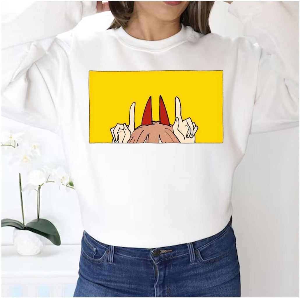 Chainsaw Man Power Horns Yellow Graphic Unisex Sweatshirt