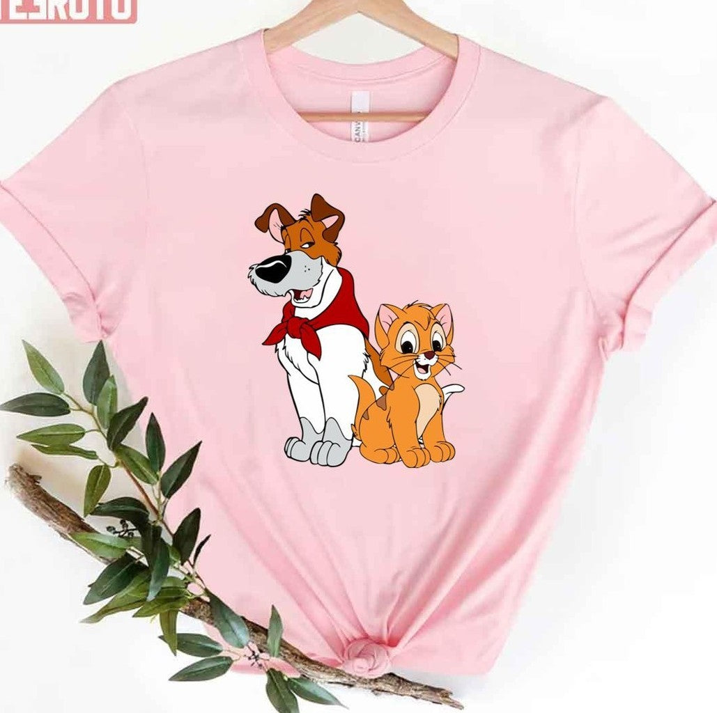 90s Cartoon Oliver &amp; Company Oliver And Dodger Unisex T-Shirt