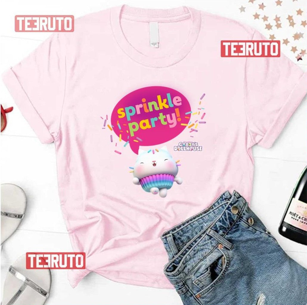 Cakey Cat Sprinkle Paws Gabby's Dollhouse Unisex T-Shirt