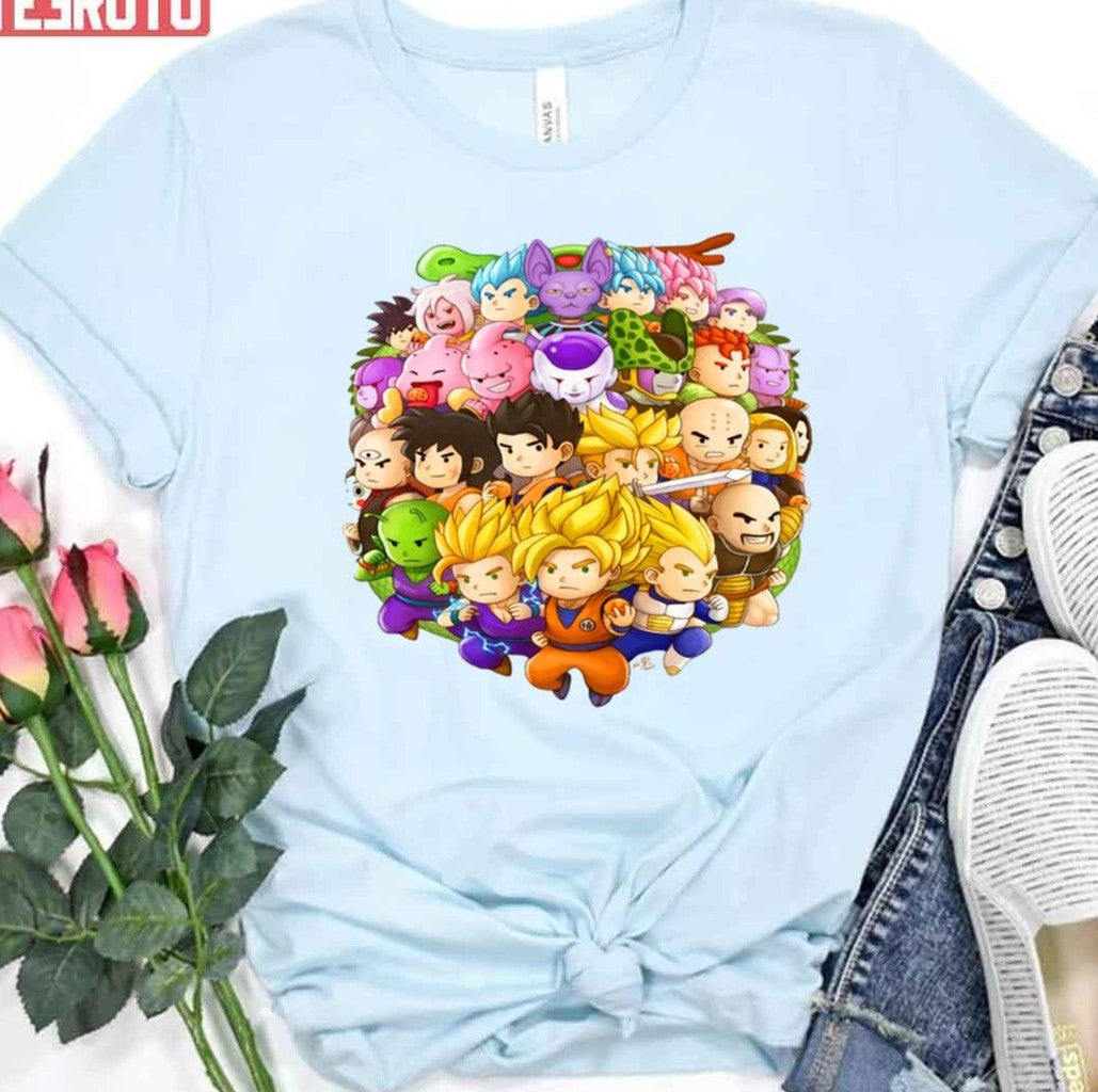 Chibi The Ball Characters Of Dragon Ball Anime Unisex T-Shirt