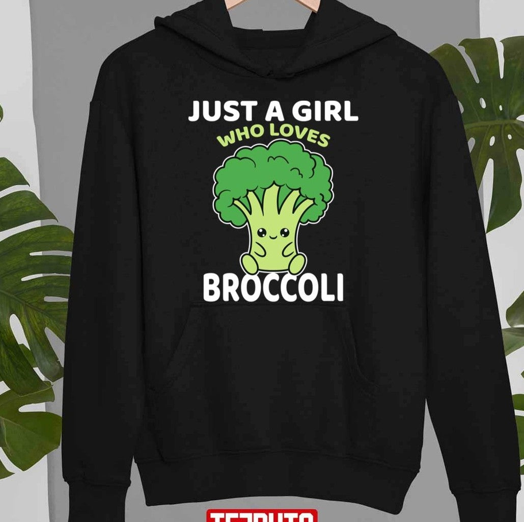 Cartoon Art Just A Girl Who Loves Broccoli Unisex T-Shirt