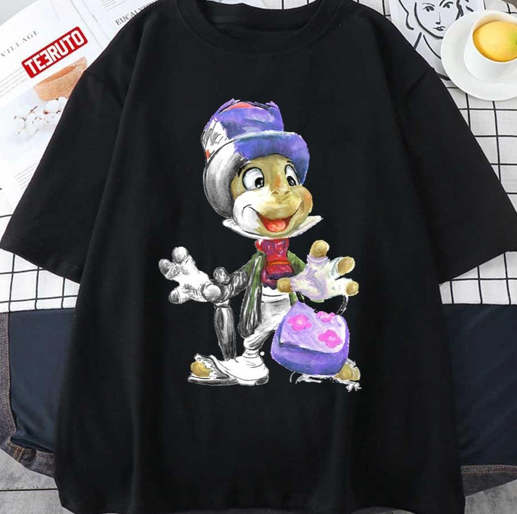 Charcoal And Oil Jiminy Cricket Pinocchio Unisex T-shirt
