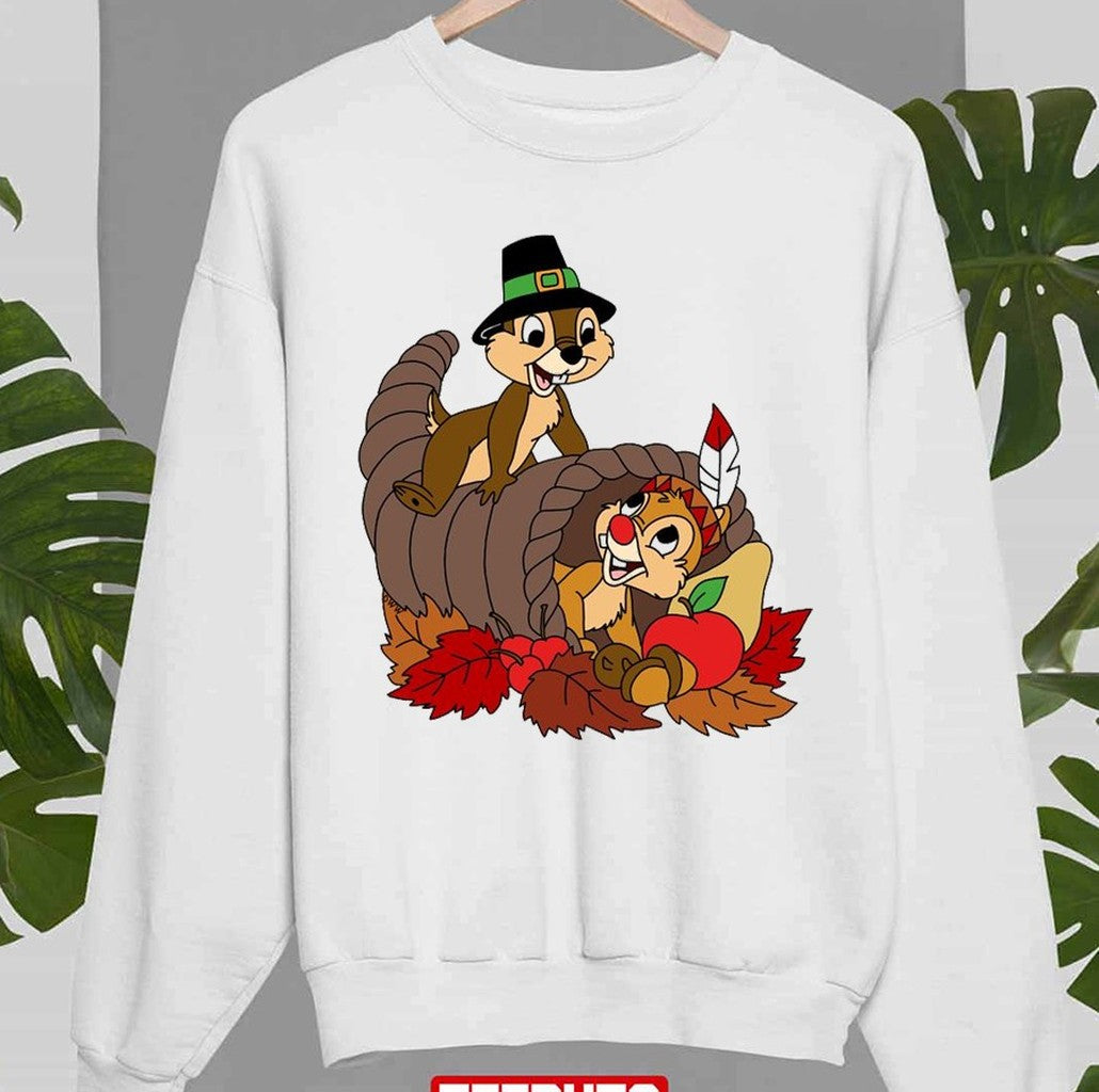 Chip And Dale Happy Holiday Thanksgiving Disney Unisex Sweatshirt