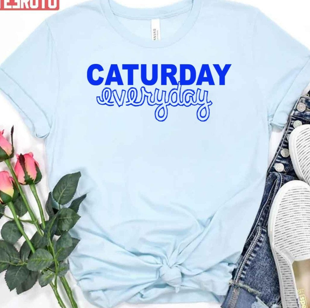 Caturday Typography Unisex T-Shirt