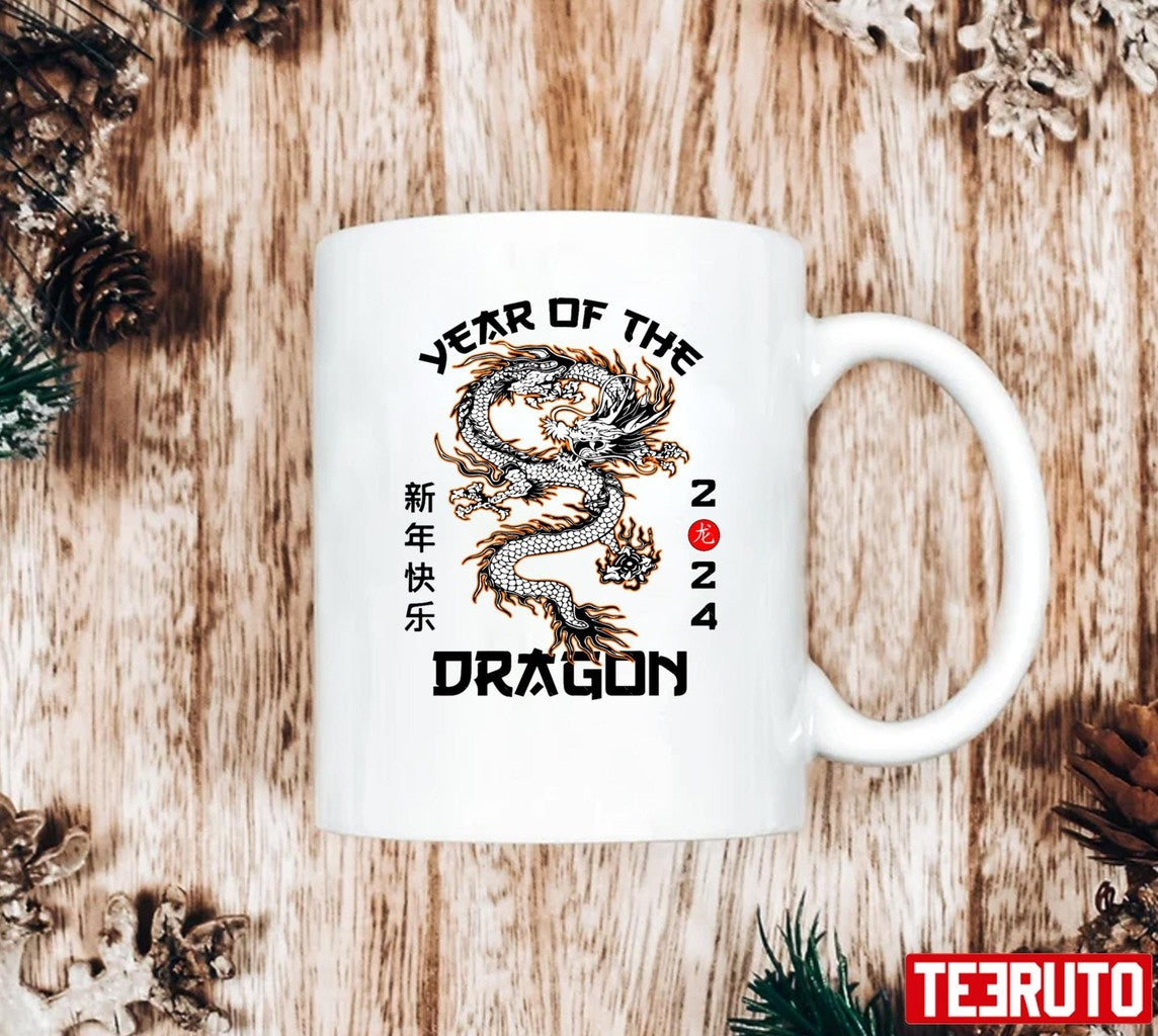 Chinese Zodiac Dragon Happy New Year 2024 Colorful Sweatshirt