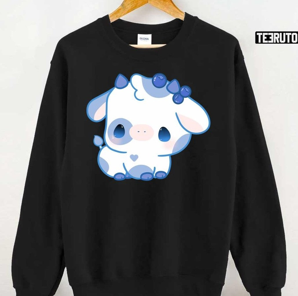 Blueberry Cow Kawaii Zoopals Unisex T-Shirt