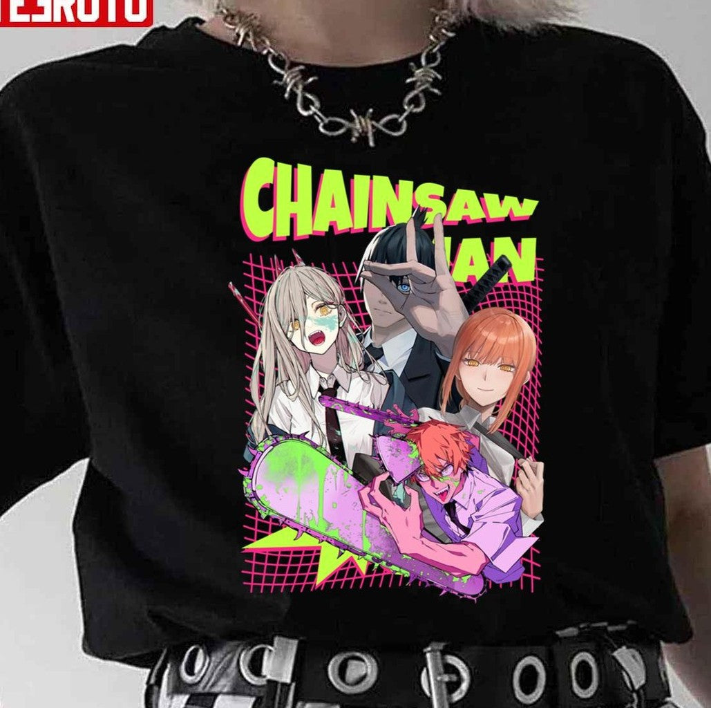 Characters Design Collage Chainsaw Man Unisex Hoodie