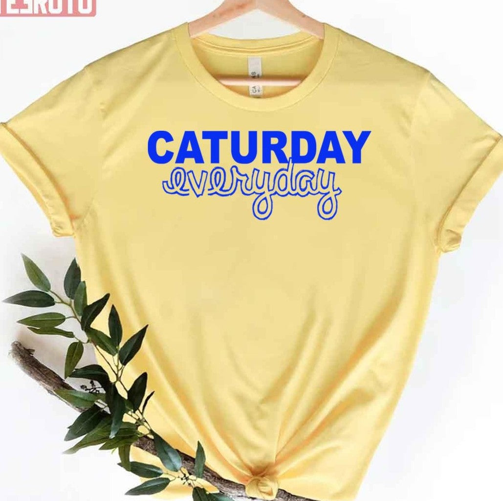 Caturday Typography Unisex T-Shirt