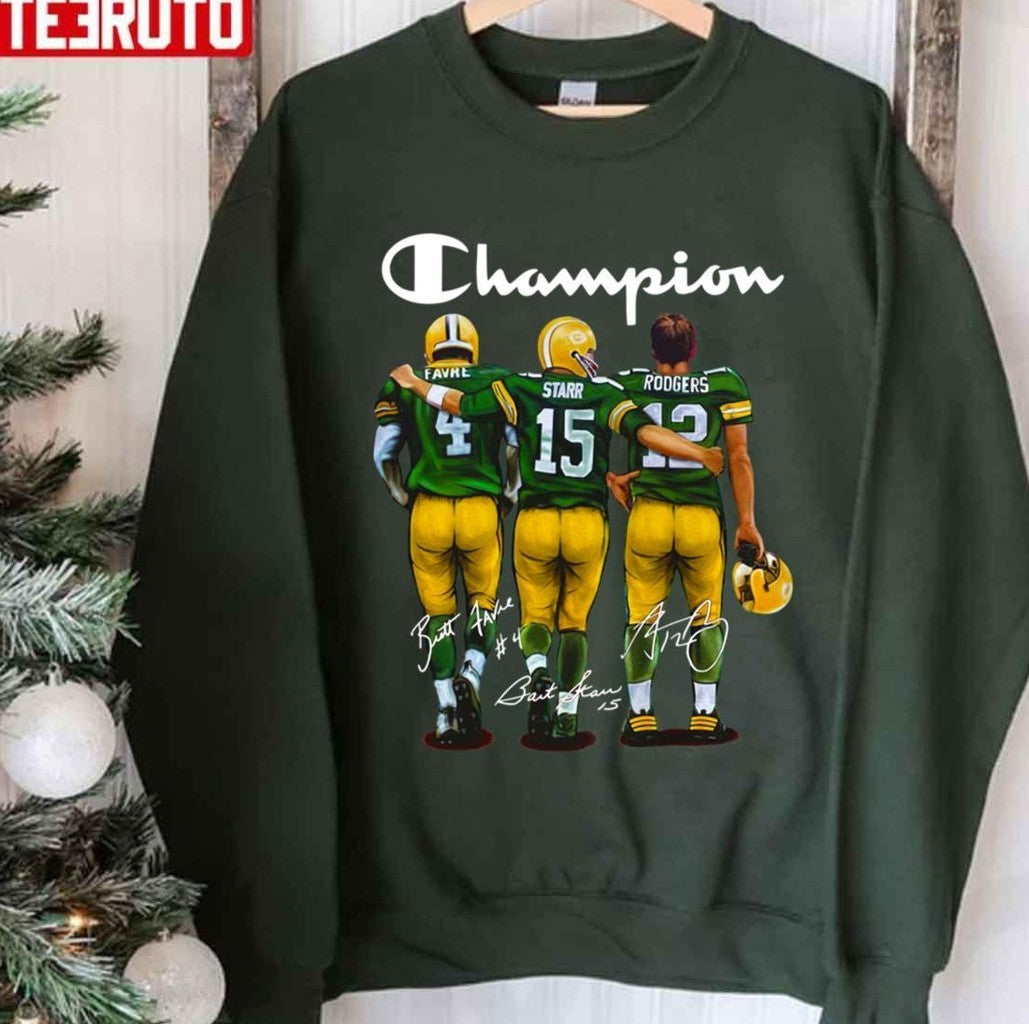 Champion Packers Starr 15 Rodgers 12 Favre 4 Unisex T-Shirt