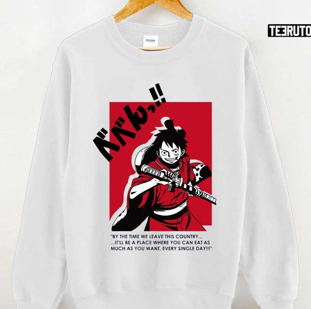 By The Time We Leave This Country Luffy One Piece Film Red Unisex T-shirt