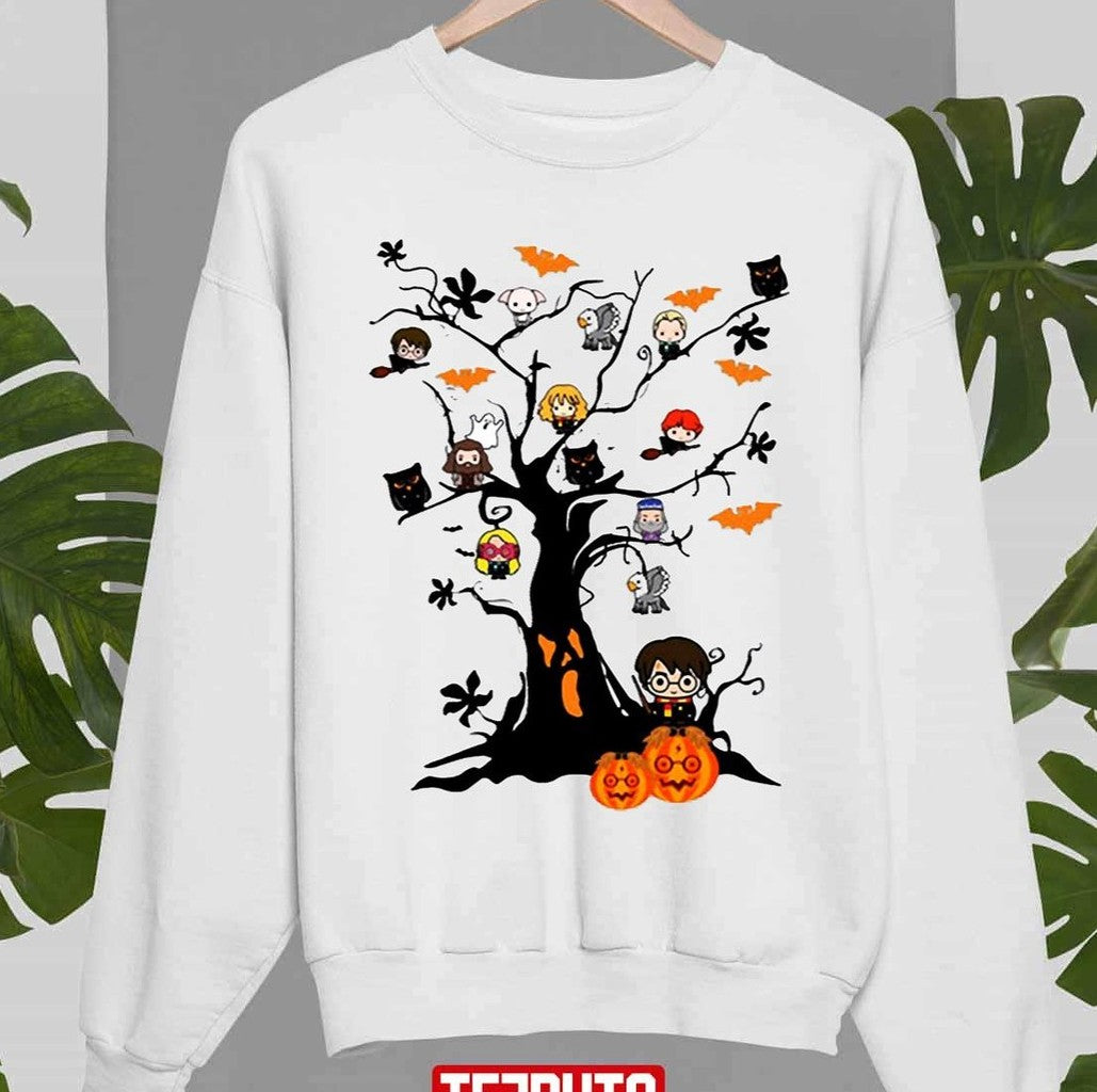 Chibi Harry Potter Halloween Tree Funny Unisex Sweatshirt