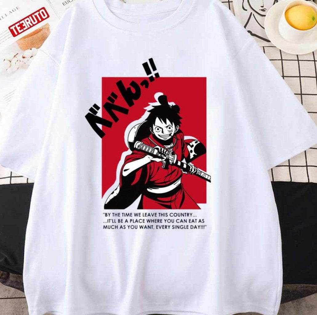 By The Time We Leave This Country Luffy One Piece Film Red Unisex T-shirt