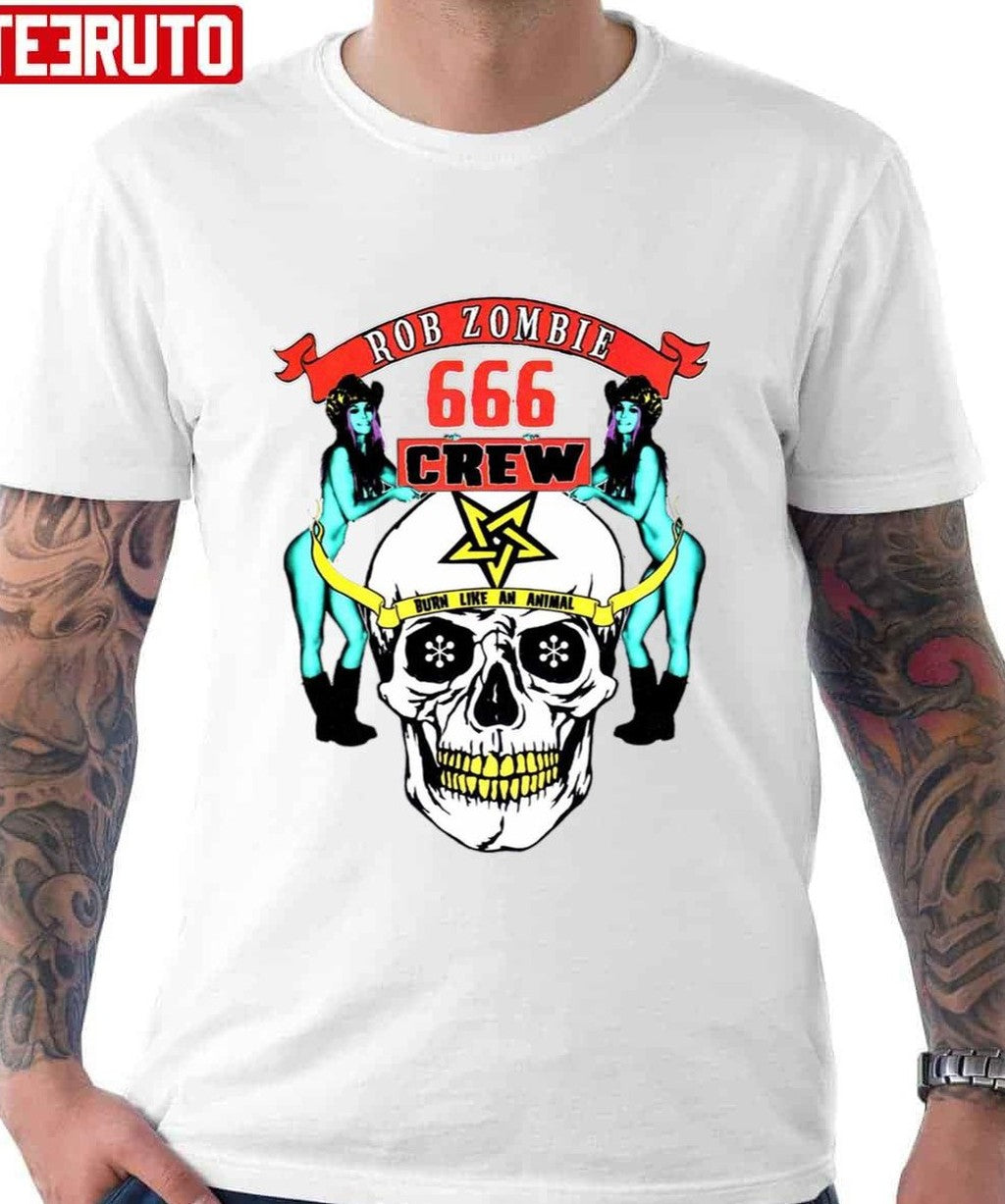 Burn Like An Animal Rob Zombie 666 Crew Unisex Hoodie