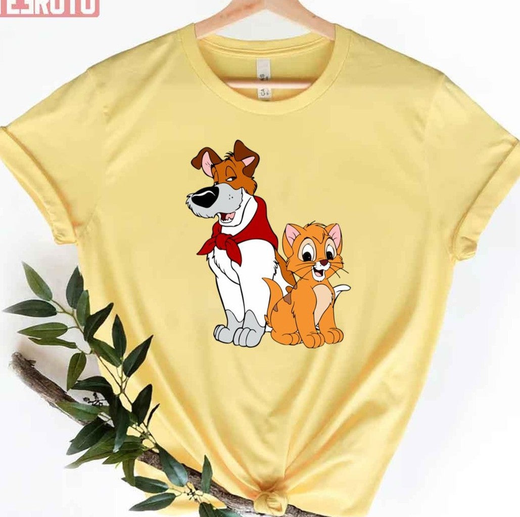 90s Cartoon Oliver &amp; Company Oliver And Dodger Unisex T-Shirt