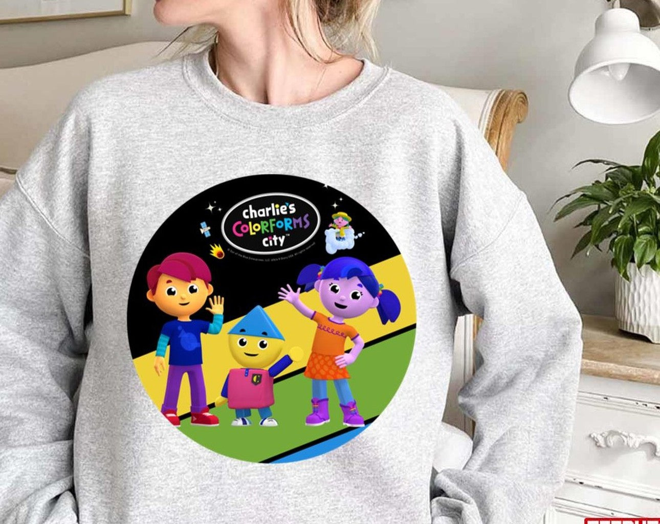 Charlie's Colorforms Cute Characters Cartoon Unisex Sweatshirt